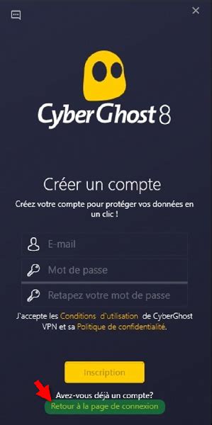 cyberghost se connecter.
